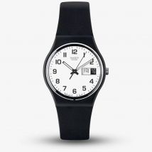 Swatch Black Rubber Strap White Dial with Date Watch GB743-S26