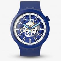 Swatch Unisex Iswatch Blue &amp; White Dial Watch SB01N102
