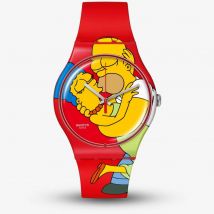 Swatch Simpsons Sweet Embrace Marge &amp; Homer Red Watch SO29Z120
