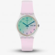 Swatch Ultrarose Bubblegum Pink White Rubber Strap Watch GE714