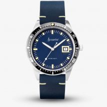 Accurist Dive Navy Leather Watch 72002