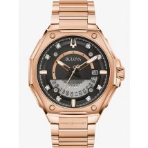 Bulova Mens precisionist X Rose Gold Plated Watch 97D129