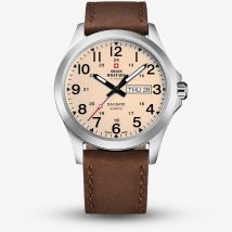 Swiss Military Mens Classic Brown Dial Leather Strap Watch SMP36040.29