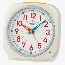 Seiko Time Teacher White Alarm Clock QHE200W