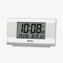 Seiko White Rectangle Digital Dual Alarm Clock QHL094W
