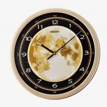 Seiko Retro Gold Moon Dial Round Wall Clock QXA831G