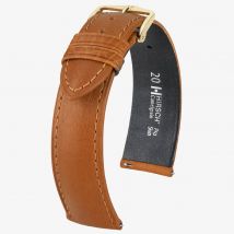 HIRSCH Camelgrain 12mm Medium Honey Brown Leather Watch Strap 01009110-1-12