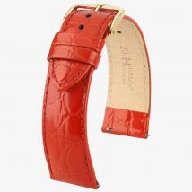 HIRSCH Crocograin 14mm Medium Red Leather Watch Strap 12302820-1-14