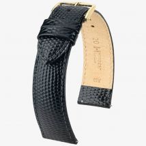 HIRSCH Rainbow 20mm Long Black Leather Watch Strap 12322650-1-20