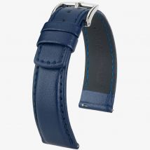 HIRSCH Runner 18mm Long Blue Leather Watch Strap 04002080-2-18