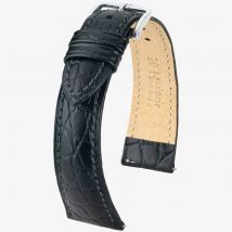 HIRSCH Aristocrat 17mm Long Black Leather Watch Strap 03828050-2-17