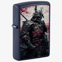 Zippo Matte Navy Samurai Warrior Design Lighter 46624
