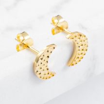 Rachel Galley Gold Plated Hammered Moon Stud Earrings 3168898 (GWP)
