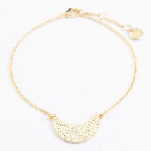 Rachel Galley Gold Plated Hammered Moon Chain Bracelet 3168989 (GWP)
