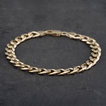 Pre-Owned 9ct Yellow Gold 9 Inch Curb Chain Bracelet 41081168