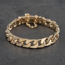 Pre-Owned 9ct Yellow Gold 8 Inch Curb Chain Bracelet 41081224