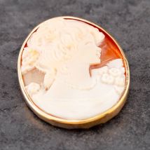 Pre-Owned 9ct Yellow Gold Cameo Brooch 41131065