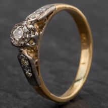 Pre-Owned Yellow Metal Illusion Set Single Stone Diamond Ring 4133781