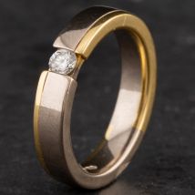 Pre-Owned 18ct Two Colour Gold Diamond Wedding Ring 4187307