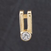 Pre-Owned 14ct Yellow Gold 0.35ct Brilliant Cut Diamond Rubover Set Loose Pendant 4314089