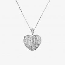Pre-Owned Platinum Diamond Pave Heart-Shaped Pendant 4314220
