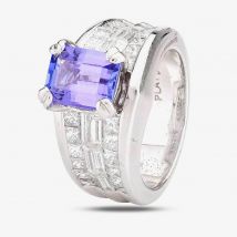Pre-Owned Platinum Tanzanite and Diamond Ring 4328299