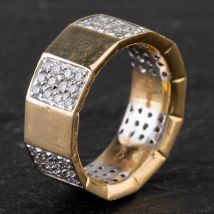 Pre-Owned 14ct Yellow Gold 7mm Multi Row Diamond Ring 4328664