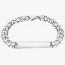 Sterling Silver 21.5cm Curb Chain ID Bracelet 8.29.0333