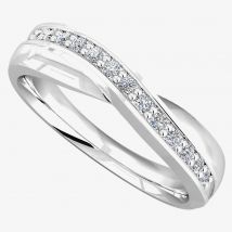 9ct White Gold Diamond Crossover Ring (M) 9110/9W/DQ10 M