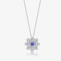 Fei Liu Carpe Diem Silver Crystal Flower Burst Small Pendant CAR-925R-307-SWCZ