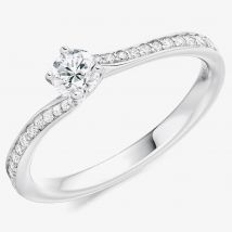 Platinum Solitaire Twist Diamond Engagement Ring (M) ENG4032
