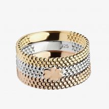 House Of Lor Silver Gold Plated Rose Gold Plated Ring H-20001 P-57 (P)