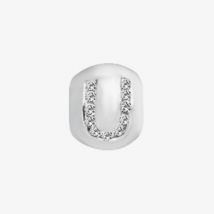 Lovelinks Sterling Silver Cubic Zirconia Initial U Bead