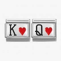 Nomination CLASSIC Silvershine King &amp; Queen of Hearts Bundle 330208/28+330208/30