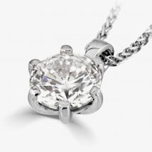 1888 Collection 18ct White Gold Brilliant Cut 0.50ct Six Claw Diamond Pendant &amp; Chain PD244