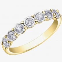 9ct Two Colour Gold 0.35ct Diamond Half Eternity Ring 50L67WG/35-10 L
