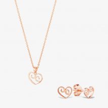 Rosa Lea Filigree Open Heart Jewellery Set AM-2THB009006 &amp;AM-2THB008906