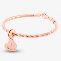 Rosa Lea Double Hearts Dangle Charm &amp; Bracelet AM-2THB003006 &amp; AM-2THB013506