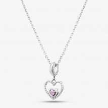 Rosa Lea October Birthstone Heart Dangle Charm Necklace