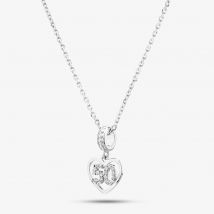 Rosa Lea 50 Pave Heart Dangle Charm Necklace