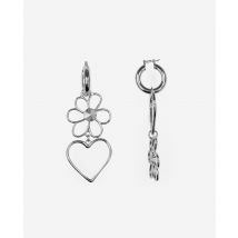 Boucles D'Oreilles Cœurs Et Fleurs Argentées pour Femme - The Kooples