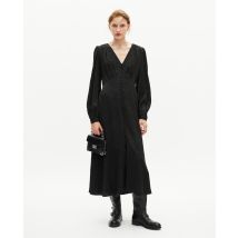 Black Leopard Jacquard Maxi Dress For Woman - The Kooples