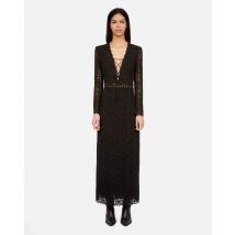 Robe Longue Noire En Guipure pour Femme - Taille 0 - The Kooples