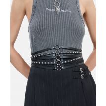 Ceinture Corset En Cuir Avec Clous Noire pour Femme - Taille 1 - The Kooples