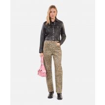 Leopard Print Boyfriend Jeans For Woman - The Kooples