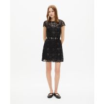 Robe Courte En Guipure Noire pour Femme - Taille 0 - The Kooples