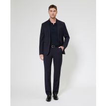 Straight-leg Suit Trousers In Navy Wool For Man - The Kooples
