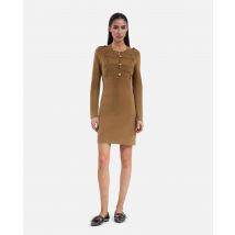 Robe Courte Style Officier En Maille Kaki pour Femme - Taille 3 - The Kooples