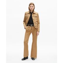 Veste Courte En Coton Et Lin Beige pour Femme - Taille 42 - The Kooples