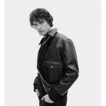 Blouson En Cuir Marron pour Homme - Taille S - The Kooples